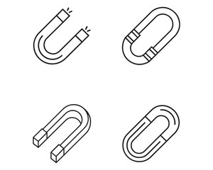 Single magnet icon design in flat style for digital applications and websites