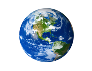 A stunning orbital view of our vibrant blue planet, showcasing continents, oceans, and swirling clouds.