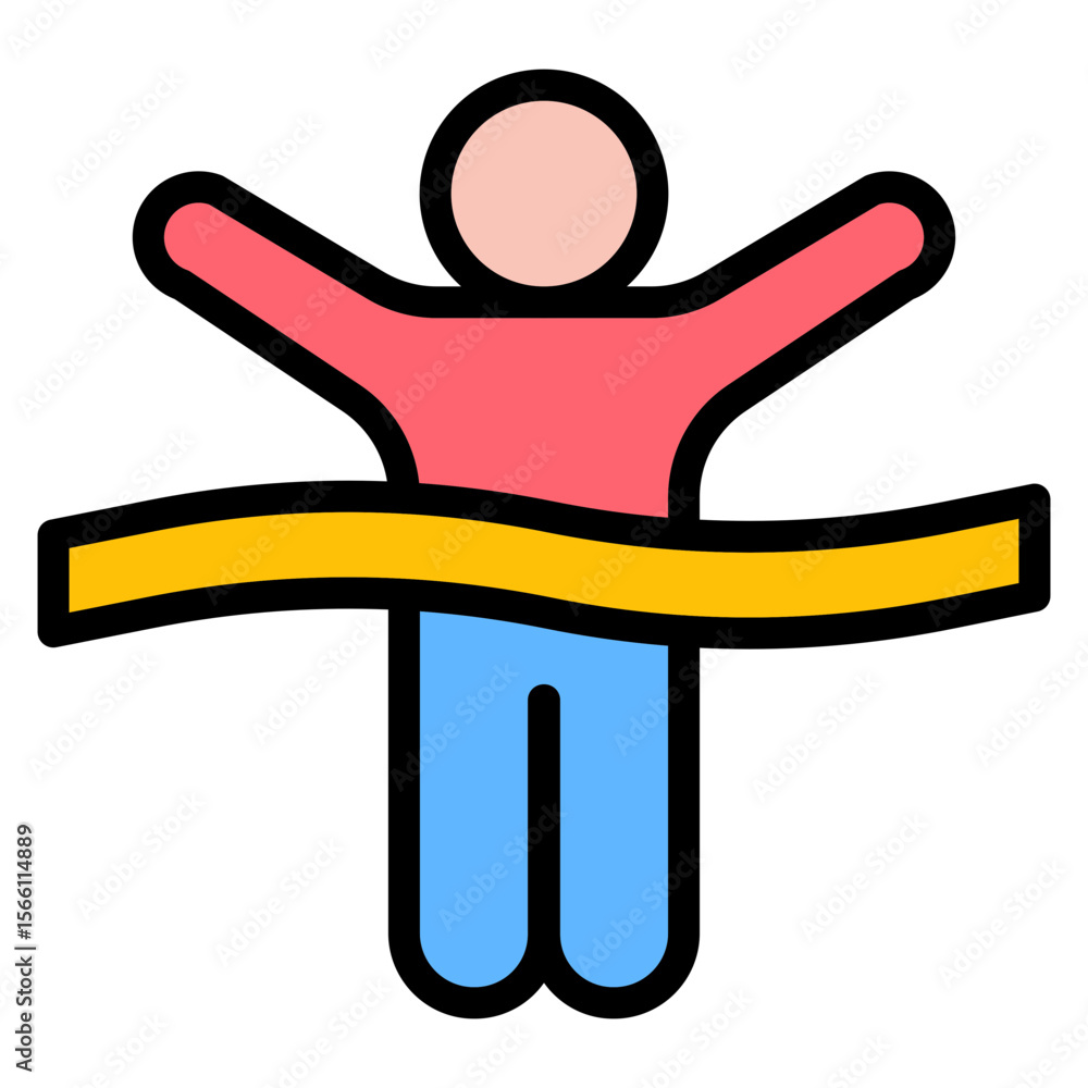 Poster crossed finish line icon vector image. can be used for track and field.