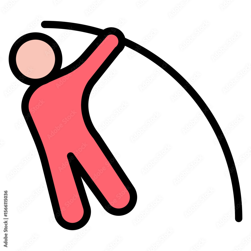 Poster pole vault icon vector image. can be used for track and field.