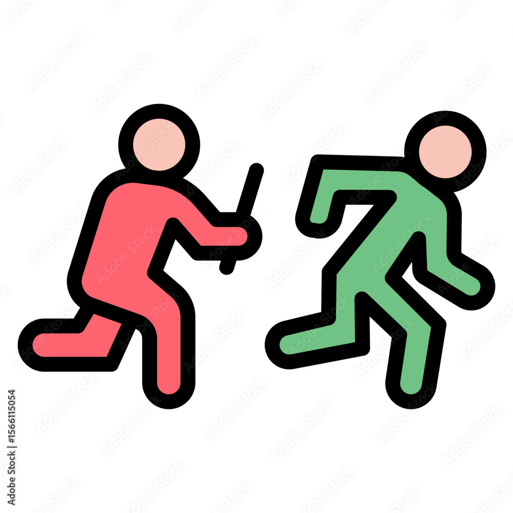 Poster relay race icon vector image. can be used for track and field.