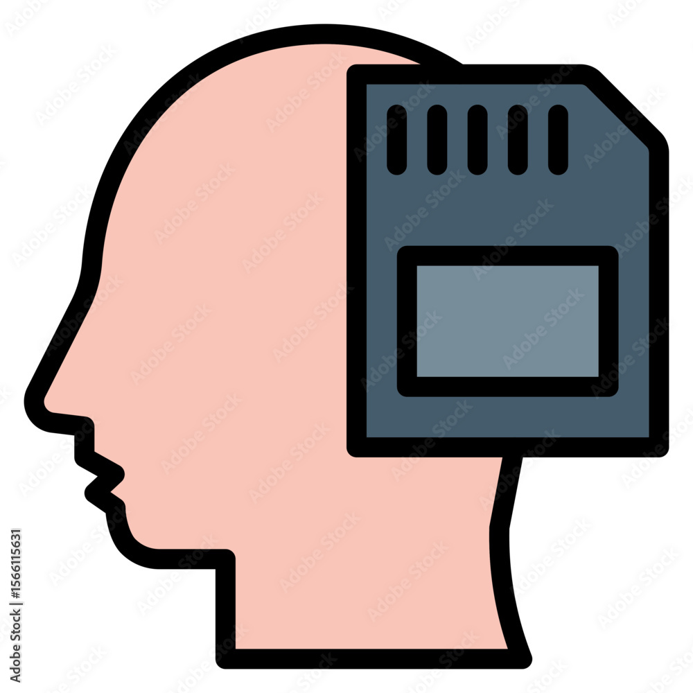 Poster memory icon vector image. can be used for adhd.