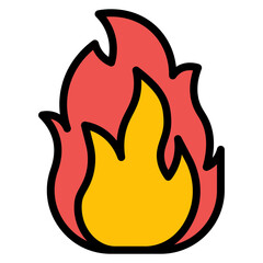 Flame icon vector image. Can be used for Skin Burns.