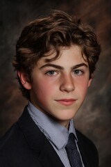 Fototapeta premium Portrait of a Teenage Boy in a Suit