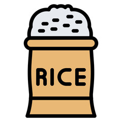 Rice icon vector image. Can be used for Raw Metrial.