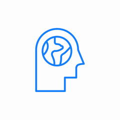 thinking global icon sign vector