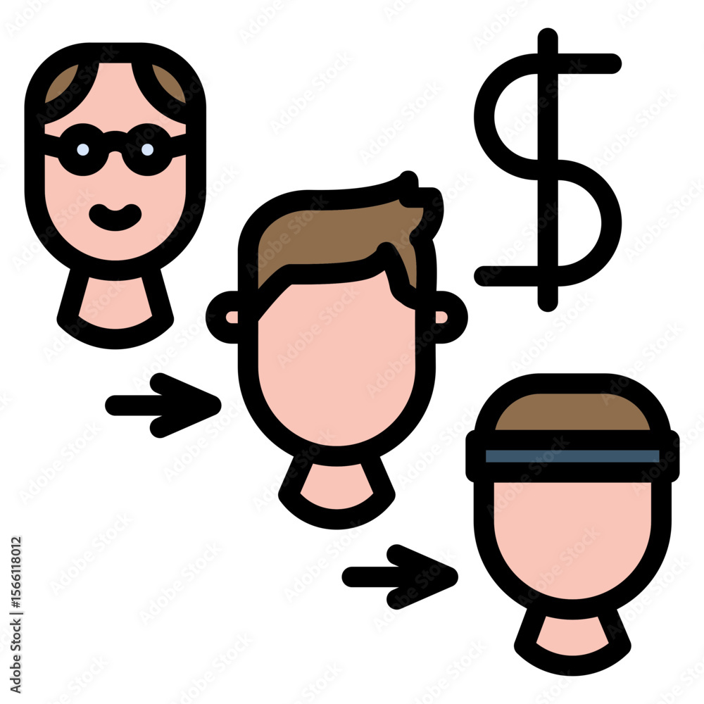 Poster descendant icon vector image. can be used for inheritance.