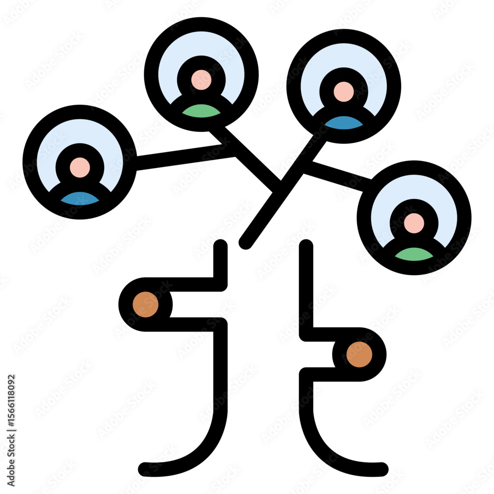 Aufkleber family tree icon vector image. can be used for inheritance.