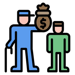 Handing Over icon vector image. Can be used for Inheritance.