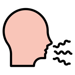 Hoarseness icon vector image. Can be used for Allergy Symptoms.