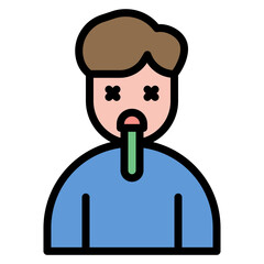 Vomiting icon vector image. Can be used for Allergy Symptoms.
