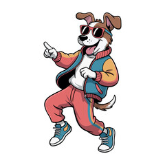 Cool Dog Dancing, Hip Hop Dog, Stylish Dog in Sunglasses