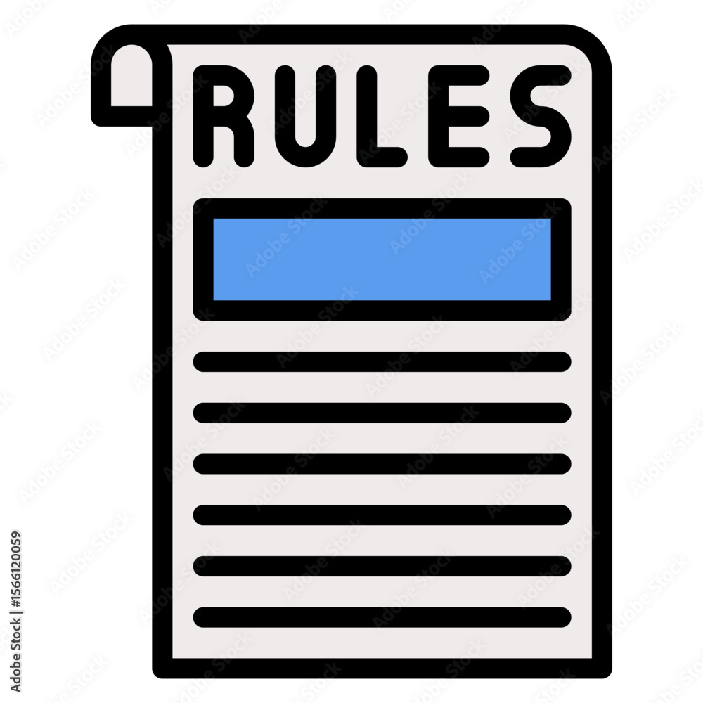 Aufkleber rules icon vector image. can be used for compilance and regulation.
