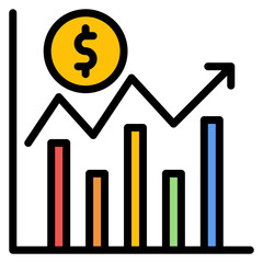 Market Growth icon vector image. Can be used for Market Research.