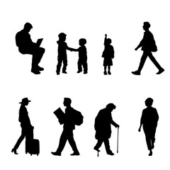Silhouettes of people in various poses, perfect for architectural visualization, urban planning, and graphic design projects.