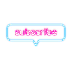 Neon Subscribe Button Icon