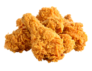 An appetizing collection of golden brown crispy fried chicken pieces, ready for a delicious meal.