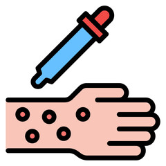 Skin Prick Test icon vector image. Can be used for Medical Tests.
