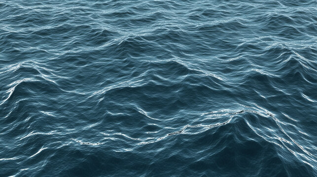 Abstract water surface with vibrant reflective texture. Dark wavy ocean background creating a natural pattern.