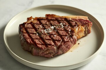 a perfectly grilled ribeye steak