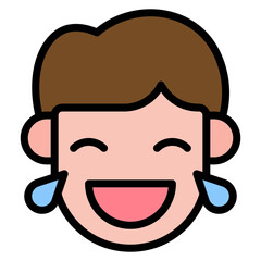 Laugh icon vector image. Can be used for Human Emotions.