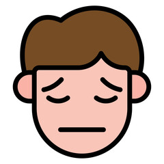 Pensive icon vector image. Can be used for Human Emotions.