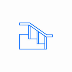 blue stairs icon sign vector