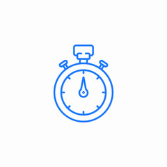 blue stopwatch icon sign vector