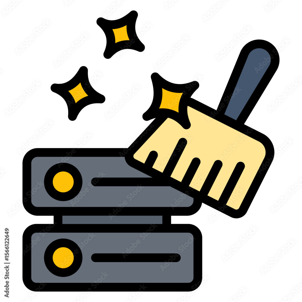 Poster data cleaning icon vector image. can be used for data science.