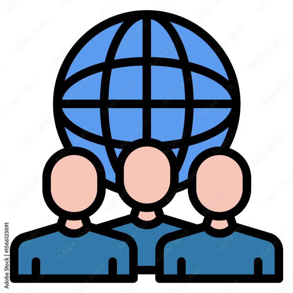 Poster cross cultural icon vector image. can be used for data science.