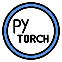 PyTorch icon vector image. Can be used for Data Science.