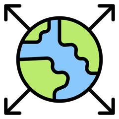 Expansion icon vector image. Can be used for Data Science.
