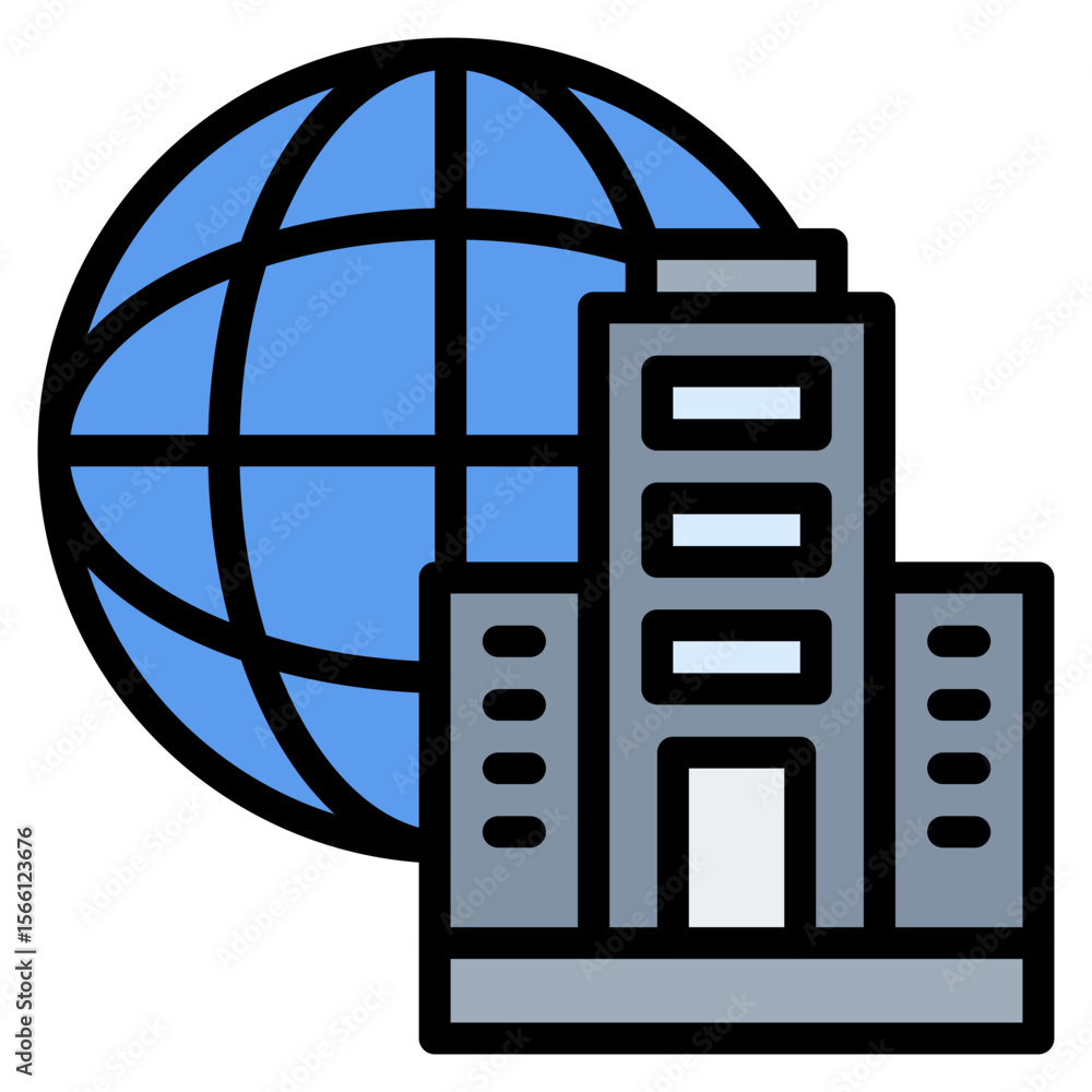 Aufkleber multinational icon vector image. can be used for data science.