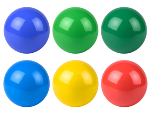 A vibrant collection of glossy, colorful spheres showcasing smooth textures and playful reflections.