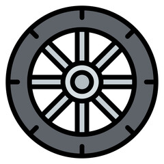 Obraz premium Flat Tire icon vector image. Can be used for Burnout.
