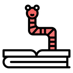 Bookworm icon vector image. Can be used for Urban Tribes.