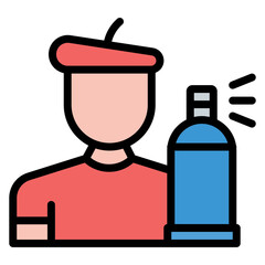 Street Artist icon vector image. Can be used for Urban Tribes.