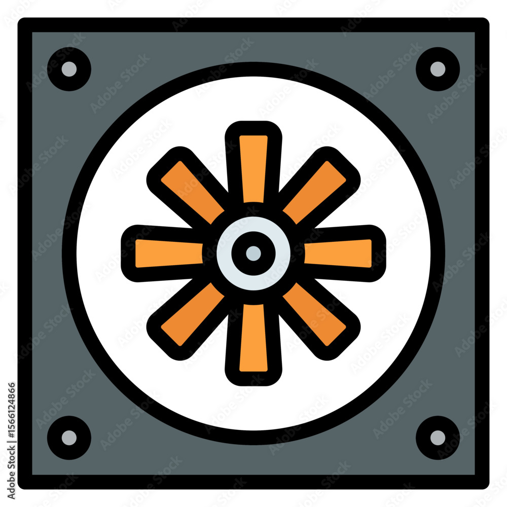 Poster cooling fan icon vector image. can be used for 3d printing.