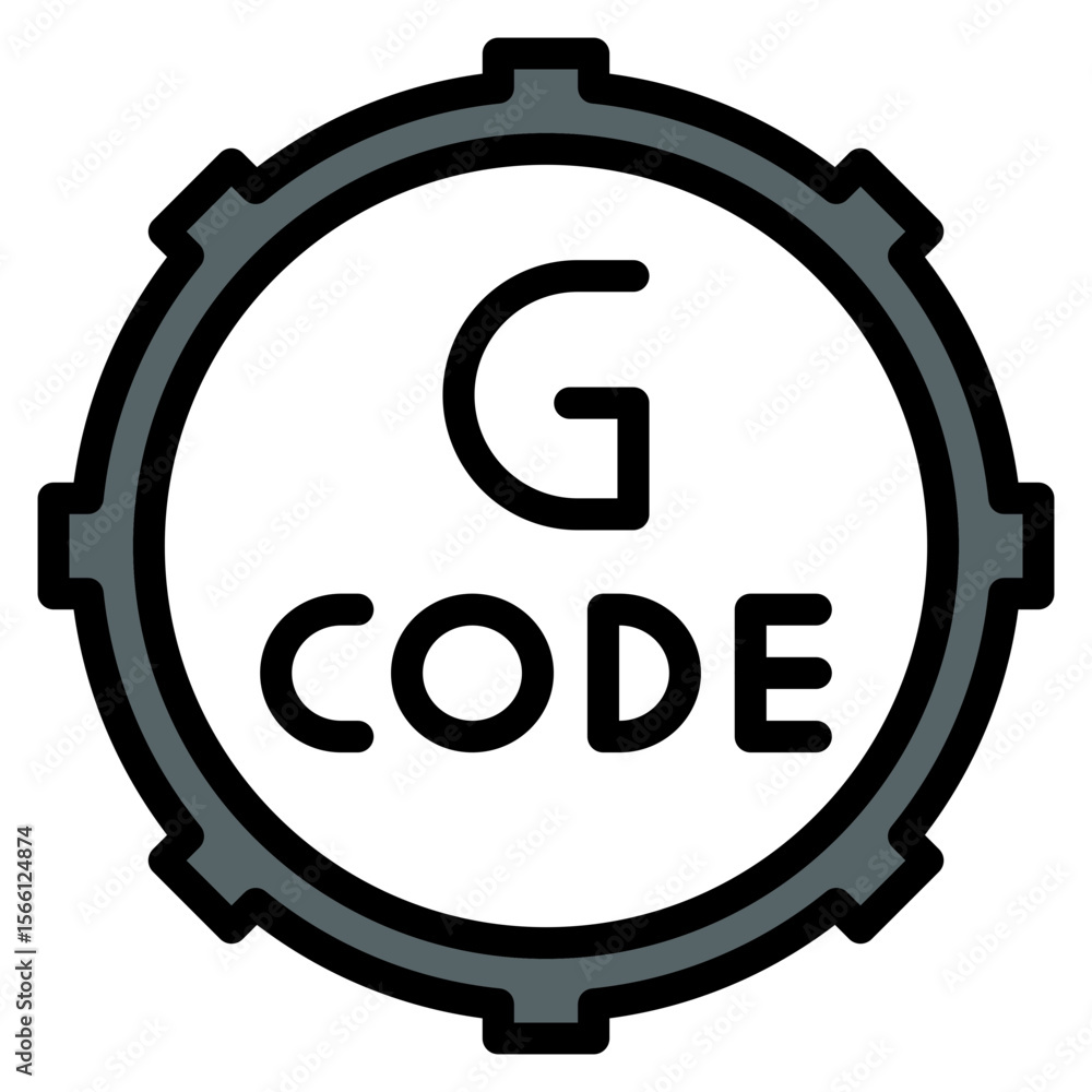 Poster g code icon vector image. can be used for 3d printing.