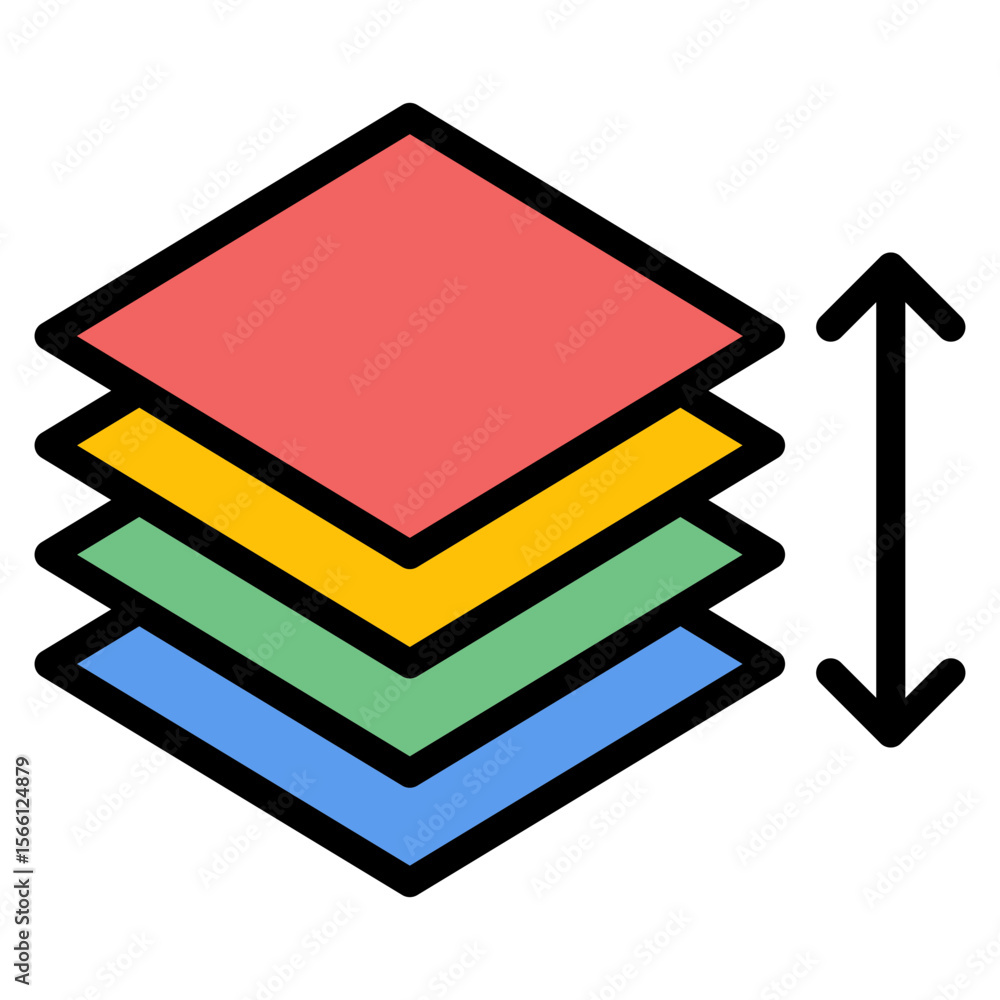 Poster layer height icon vector image. can be used for 3d printing.