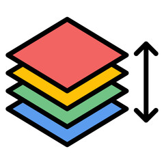 Layer Height icon vector image. Can be used for 3d Printing.