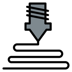 Nozzle icon vector image. Can be used for 3d Printing.