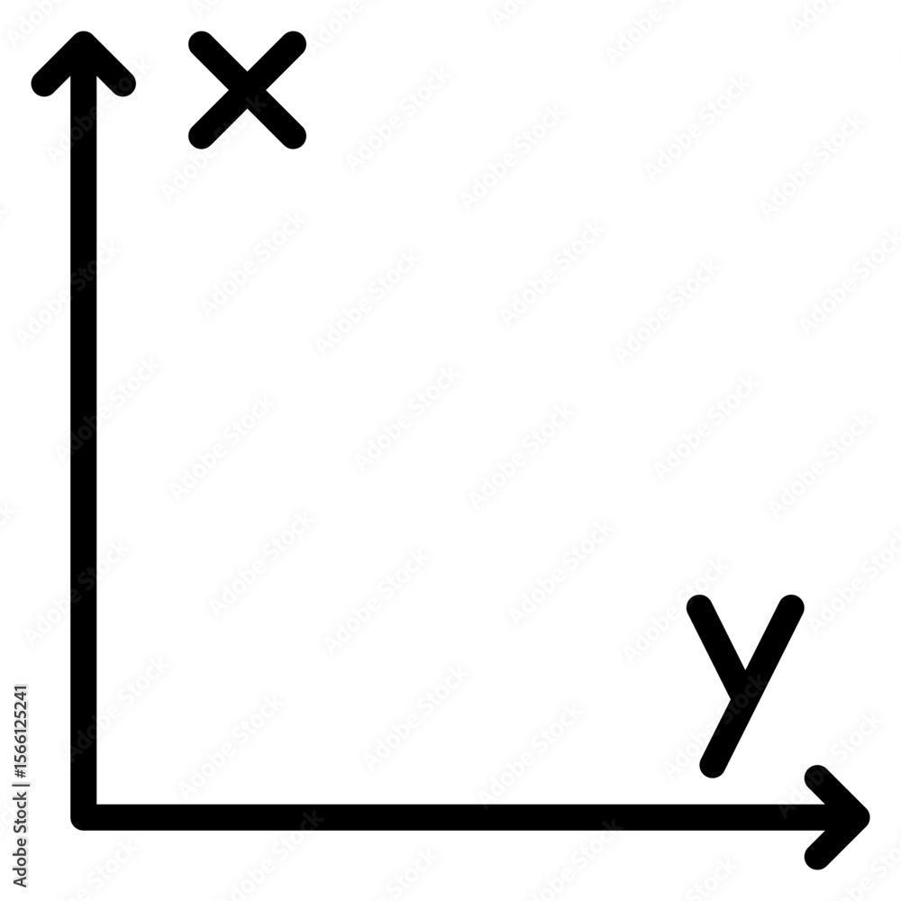 Poster x axis icon vector image. can be used for 3d printing.