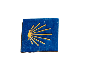 Camino de santiago symbol, on a tile.