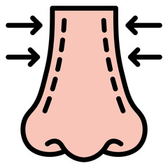 Rhinoplasty icon vector image. Can be used for Plastic and Cosmetic Surgery.