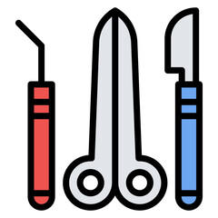 Surgical Instruments icon vector image. Can be used for Plastic and Cosmetic Surgery.