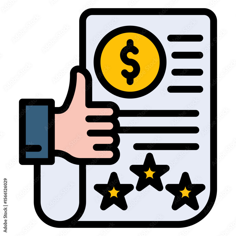 Poster contract review icon vector image. can be used for business audit.