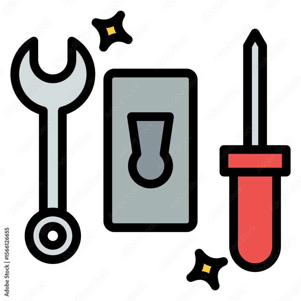 Poster lock installation icon vector image. can be used for locksmith.