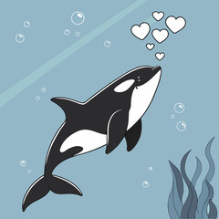 vector illustration of a whale