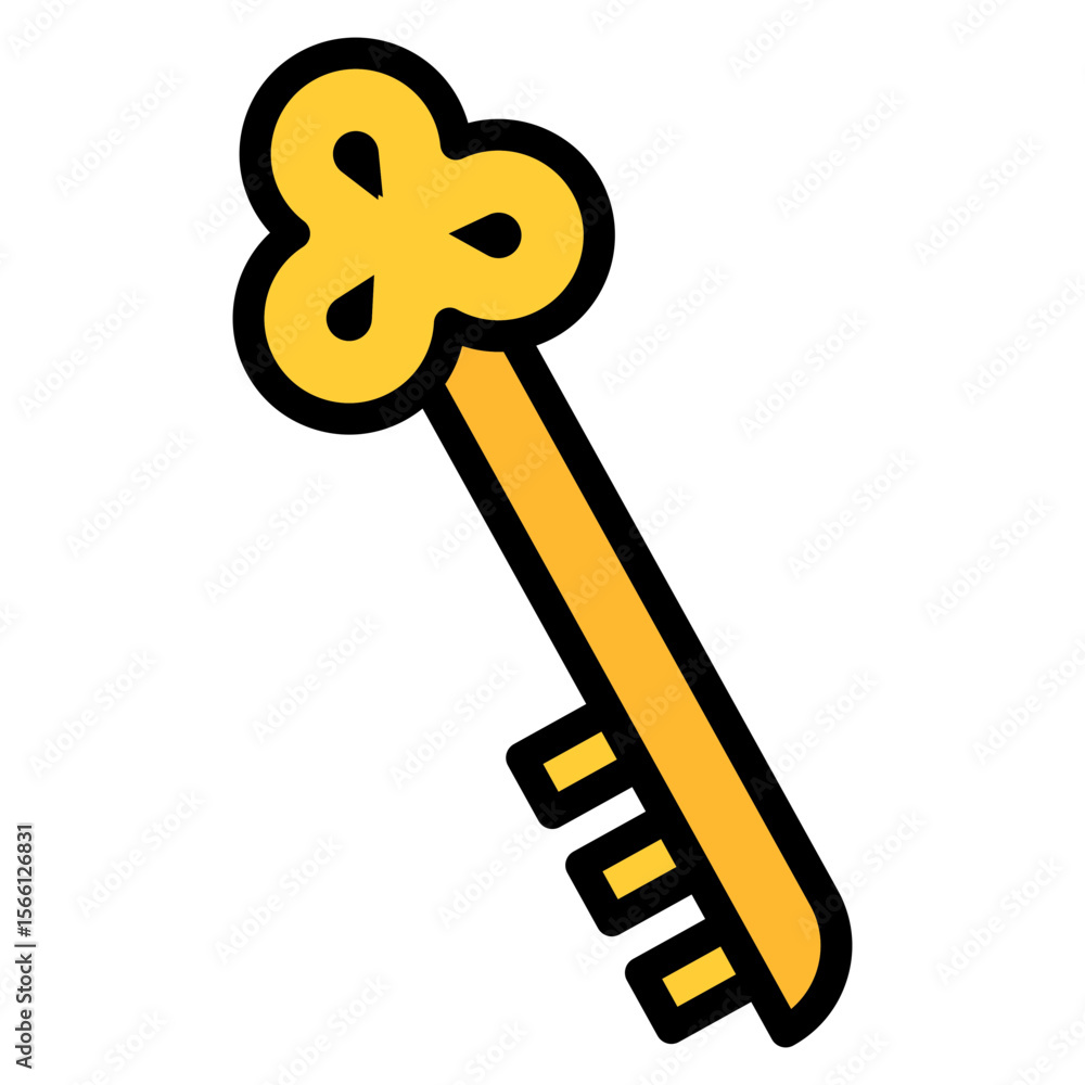 Poster skeleton key icon vector image. can be used for locksmith.